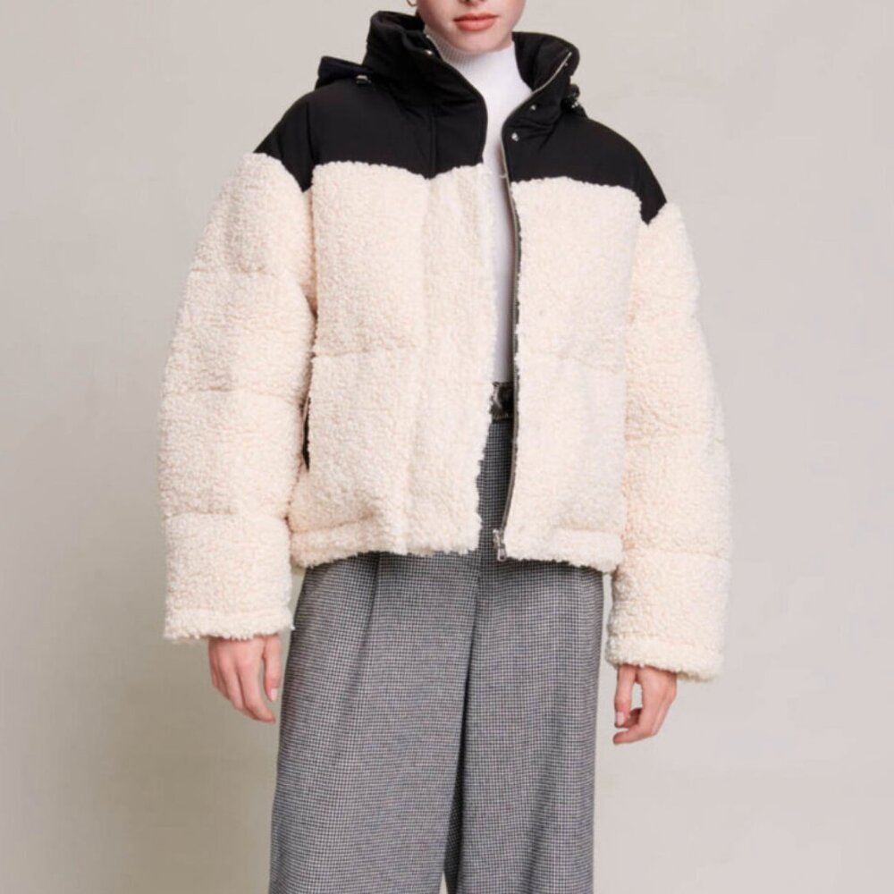 MAJE Bicolour padded jacket - Size 1